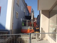 Enge Arbeiten in der Hasengasse, Bad Waldsee
