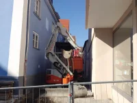Enge Arbeiten in der Hasengasse, Bad Waldsee