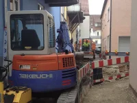 Enge Arbeiten in der Hasengasse, Bad Waldsee